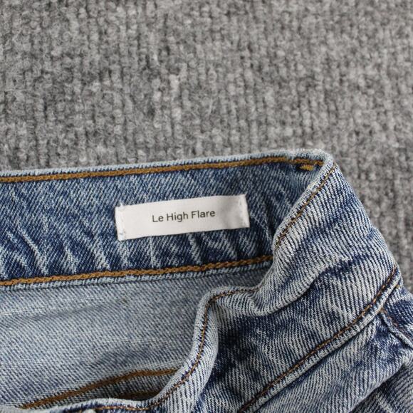 Frame Jeans Womens 29 Le High Flare Crystal Shores Rips Distressed Blue Boho - Picture 7 of 15